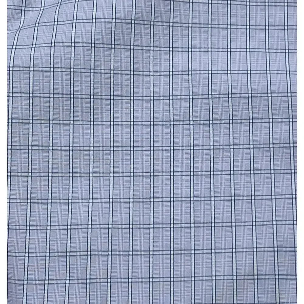 J. Crew Thompson Shirtings Wrinkle Free Purple White Plaid Check Size M 15 15.5